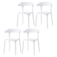 Contemporary Side Chair Stacking Dining Colorful Plastic Armless Chairs for Dining Room White 4 Piece Set Clearhalo ' kitchen&dining_furn' 'Dining Chairs' 'Dining Tables & Seating' 'dining_chair' 'furn' 'furn_dining_chair' 'Furniture' 'furniture_dining_chair' 'Kitchen & Dining Furniture' 'kitchen' 3565031