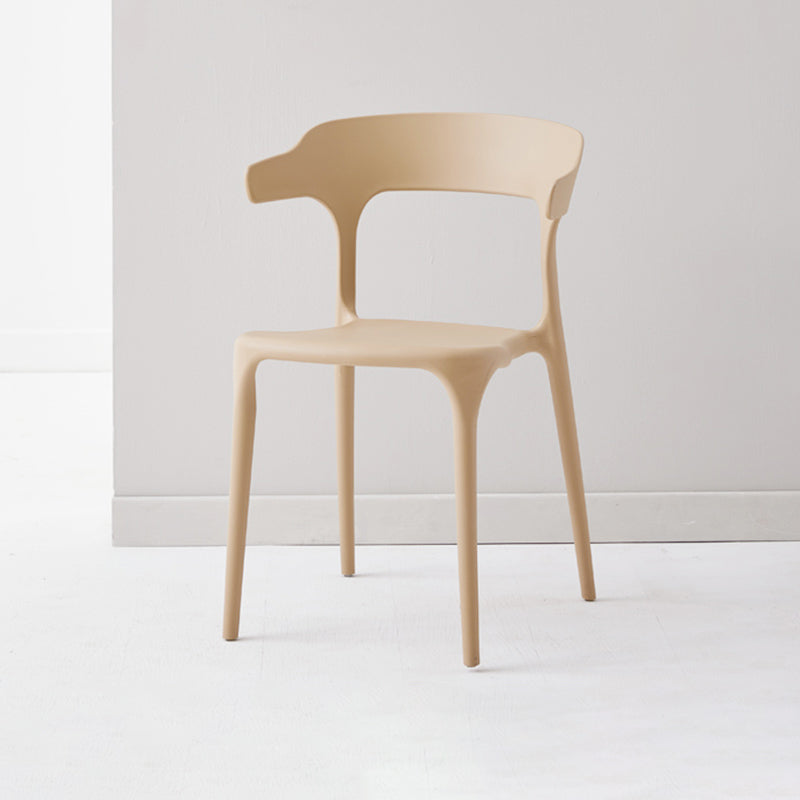 Contemporary Side Chair Stacking Dining Colorful Plastic Armless Chairs for Dining Room Camel 1 Piece Clearhalo ' kitchen&dining_furn' 'Dining Chairs' 'Dining Tables & Seating' 'dining_chair' 'furn' 'furn_dining_chair' 'Furniture' 'furniture_dining_chair' 'Kitchen & Dining Furniture' 'kitchen' 3565032
