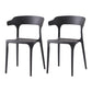 Contemporary Side Chair Stacking Dining Colorful Plastic Armless Chairs for Dining Room Black 2 Piece Set Clearhalo ' kitchen&dining_furn' 'Dining Chairs' 'Dining Tables & Seating' 'dining_chair' 'furn' 'furn_dining_chair' 'Furniture' 'furniture_dining_chair' 'Kitchen & Dining Furniture' 'kitchen' 3565036