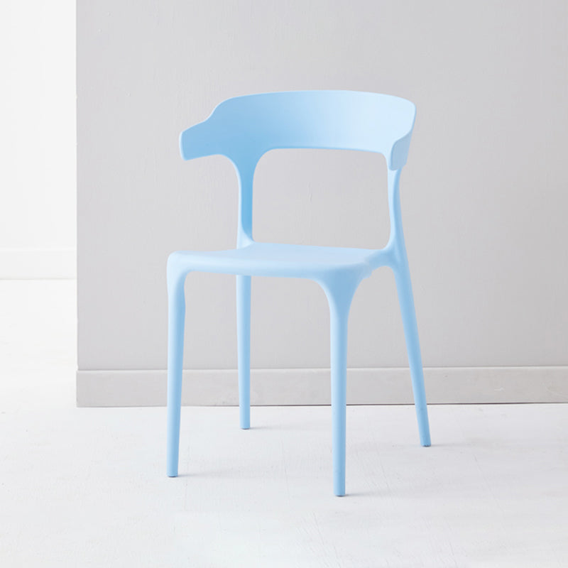 Contemporary Side Chair Stacking Dining Colorful Plastic Armless Chairs for Dining Room Light Blue-White 1 Piece Clearhalo ' kitchen&dining_furn' 'Dining Chairs' 'Dining Tables & Seating' 'dining_chair' 'furn' 'furn_dining_chair' 'Furniture' 'furniture_dining_chair' 'Kitchen & Dining Furniture' 'kitchen' 3565038