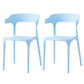 Contemporary Side Chair Stacking Dining Colorful Plastic Armless Chairs for Dining Room Light Blue-White 2 Piece Set Clearhalo ' kitchen&dining_furn' 'Dining Chairs' 'Dining Tables & Seating' 'dining_chair' 'furn' 'furn_dining_chair' 'Furniture' 'furniture_dining_chair' 'Kitchen & Dining Furniture' 'kitchen' 3565039