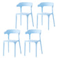 Contemporary Side Chair Stacking Dining Colorful Plastic Armless Chairs for Dining Room Light Blue-White 4 Piece Set Clearhalo ' kitchen&dining_furn' 'Dining Chairs' 'Dining Tables & Seating' 'dining_chair' 'furn' 'furn_dining_chair' 'Furniture' 'furniture_dining_chair' 'Kitchen & Dining Furniture' 'kitchen' 3565040
