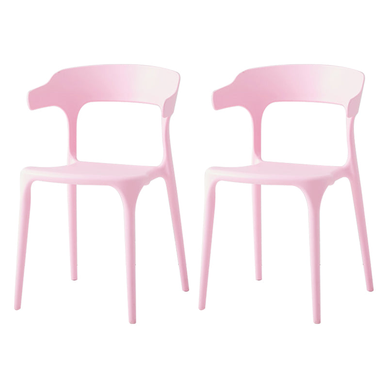 Contemporary Side Chair Stacking Dining Colorful Plastic Armless Chairs for Dining Room Nude Pink 2 Piece Set Clearhalo ' kitchen&dining_furn' 'Dining Chairs' 'Dining Tables & Seating' 'dining_chair' 'furn' 'furn_dining_chair' 'Furniture' 'furniture_dining_chair' 'Kitchen & Dining Furniture' 'kitchen' 3565042