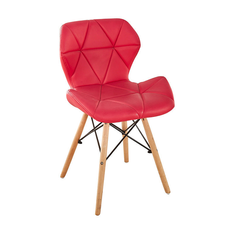 Nordic Leather Side Dining Chairs Wingback Armless Chair with Wood Legs Clearhalo ' kitchen&dining_furn' 'Dining Chairs' 'Dining Tables & Seating' 'dining_chair' 'Furniture' 'furniture_dining_chair' 'Kitchen & Dining Furniture' 'kitchen' 3565050