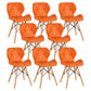 Nordic Leather Side Dining Chairs Wingback Armless Chair with Wood Legs Orange Set of 8 Clearhalo ' kitchen&dining_furn' 'Dining Chairs' 'Dining Tables & Seating' 'dining_chair' 'Furniture' 'furniture_dining_chair' 'Kitchen & Dining Furniture' 'kitchen' 3565060