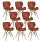 Nordic Leather Side Dining Chairs Wingback Armless Chair with Wood Legs Brown Set of 8 Clearhalo ' kitchen&dining_furn' 'Dining Chairs' 'Dining Tables & Seating' 'dining_chair' 'Furniture' 'furniture_dining_chair' 'Kitchen & Dining Furniture' 'kitchen' 3565066