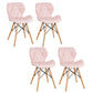 Nordic Leather Side Dining Chairs Wingback Armless Chair with Wood Legs Pink Set of 4 Clearhalo ' kitchen&dining_furn' 'Dining Chairs' 'Dining Tables & Seating' 'dining_chair' 'Furniture' 'furniture_dining_chair' 'Kitchen & Dining Furniture' 'kitchen' 3565067