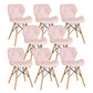Nordic Leather Side Dining Chairs Wingback Armless Chair with Wood Legs Pink Set of 8 Clearhalo ' kitchen&dining_furn' 'Dining Chairs' 'Dining Tables & Seating' 'dining_chair' 'Furniture' 'furniture_dining_chair' 'Kitchen & Dining Furniture' 'kitchen' 3565068