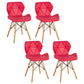 Nordic Leather Side Dining Chairs Wingback Armless Chair with Wood Legs Red Set of 4 Clearhalo ' kitchen&dining_furn' 'Dining Chairs' 'Dining Tables & Seating' 'dining_chair' 'Furniture' 'furniture_dining_chair' 'Kitchen & Dining Furniture' 'kitchen' 3565069