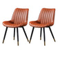 Modern Design Faux Leather Side Chair with 4 Metal Black Finish Legs Solid Back Armless Chair Orange 2 Piece Set Brass Gold Clearhalo ' kitchen&dining_furn' 'Dining Chairs' 'Dining Tables & Seating' 'dining_chair' 'furn' 'furn_dining_chair' 'Furniture' 'furniture_dining_chair' 'Kitchen & Dining Furniture' 'kitchen' 3565073