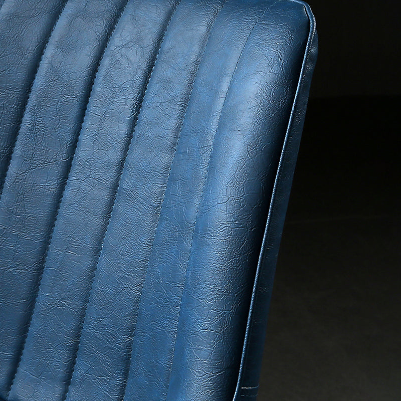 Modern Design Faux Leather Side Chair with 4 Metal Black Finish Legs Solid Back Armless Chair Clearhalo ' kitchen&dining_furn' 'Dining Chairs' 'Dining Tables & Seating' 'dining_chair' 'furn' 'furn_dining_chair' 'Furniture' 'furniture_dining_chair' 'Kitchen & Dining Furniture' 'kitchen' 3565084