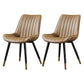 Modern Design Faux Leather Side Chair with 4 Metal Black Finish Legs Solid Back Armless Chair Beige 2 Piece Set Brass Gold Clearhalo ' kitchen&dining_furn' 'Dining Chairs' 'Dining Tables & Seating' 'dining_chair' 'furn' 'furn_dining_chair' 'Furniture' 'furniture_dining_chair' 'Kitchen & Dining Furniture' 'kitchen' 3565085