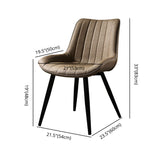 Modern Design Faux Leather Side Chair with 4 Metal Black Finish Legs Solid Back Armless Chair Clearhalo ' kitchen&dining_furn' 'Dining Chairs' 'Dining Tables & Seating' 'dining_chair' 'furn' 'furn_dining_chair' 'Furniture' 'furniture_dining_chair' 'Kitchen & Dining Furniture' 'kitchen' 3565090