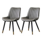 Modern Design Faux Leather Side Chair with 4 Metal Black Finish Legs Solid Back Armless Chair Grey 2 Piece Set Brass Gold Clearhalo ' kitchen&dining_furn' 'Dining Chairs' 'Dining Tables & Seating' 'dining_chair' 'furn' 'furn_dining_chair' 'Furniture' 'furniture_dining_chair' 'Kitchen & Dining Furniture' 'kitchen' 3565113