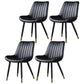 Modern Design Faux Leather Side Chair with 4 Metal Black Finish Legs Solid Back Armless Chair Black 4 Piece Set Brass Gold Clearhalo ' kitchen&dining_furn' 'Dining Chairs' 'Dining Tables & Seating' 'dining_chair' 'furn' 'furn_dining_chair' 'Furniture' 'furniture_dining_chair' 'Kitchen & Dining Furniture' 'kitchen' 3565117