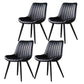 Modern Design Faux Leather Side Chair with 4 Metal Black Finish Legs Solid Back Armless Chair Black 4 Piece Set Black Clearhalo ' kitchen&dining_furn' 'Dining Chairs' 'Dining Tables & Seating' 'dining_chair' 'furn' 'furn_dining_chair' 'Furniture' 'furniture_dining_chair' 'Kitchen & Dining Furniture' 'kitchen' 3565120