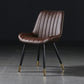 Modern Design Faux Leather Side Chair with 4 Metal Black Finish Legs Solid Back Armless Chair Dark Coffee 1 Piece Brass Gold Clearhalo ' kitchen&dining_furn' 'Dining Chairs' 'Dining Tables & Seating' 'dining_chair' 'furn' 'furn_dining_chair' 'Furniture' 'furniture_dining_chair' 'Kitchen & Dining Furniture' 'kitchen' 3565121