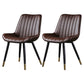 Modern Design Faux Leather Side Chair with 4 Metal Black Finish Legs Solid Back Armless Chair Dark Coffee 2 Piece Set Brass Gold Clearhalo ' kitchen&dining_furn' 'Dining Chairs' 'Dining Tables & Seating' 'dining_chair' 'furn' 'furn_dining_chair' 'Furniture' 'furniture_dining_chair' 'Kitchen & Dining Furniture' 'kitchen' 3565122