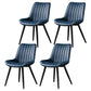 Modern Design Faux Leather Side Chair with 4 Metal Black Finish Legs Solid Back Armless Chair Blue 4 Piece Set Black Clearhalo ' kitchen&dining_furn' 'Dining Chairs' 'Dining Tables & Seating' 'dining_chair' 'furn' 'furn_dining_chair' 'Furniture' 'furniture_dining_chair' 'Kitchen & Dining Furniture' 'kitchen' 3565132