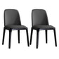 Scandinavian Style Faux Leather Side Chairs with Wooden Legs Solid Back Chair for Home Dark Gray 2 Piece Set Clearhalo ' kitchen&dining_furn' 'Dining Chairs' 'Dining Tables & Seating' 'dining_chair' 'furn' 'furn_dining_chair' 'Furniture' 'furniture_dining_chair' 'Kitchen & Dining Furniture' 'kitchen' 3565146