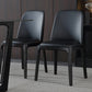 Scandinavian Style Faux Leather Side Chairs with Wooden Legs Solid Back Chair for Home Clearhalo ' kitchen&dining_furn' 'Dining Chairs' 'Dining Tables & Seating' 'dining_chair' 'furn' 'furn_dining_chair' 'Furniture' 'furniture_dining_chair' 'Kitchen & Dining Furniture' 'kitchen' 3565162
