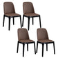 Scandinavian Style Faux Leather Side Chairs with Wooden Legs Solid Back Chair for Home Coffee 4 Piece Set Clearhalo ' kitchen&dining_furn' 'Dining Chairs' 'Dining Tables & Seating' 'dining_chair' 'furn' 'furn_dining_chair' 'Furniture' 'furniture_dining_chair' 'Kitchen & Dining Furniture' 'kitchen' 3565164
