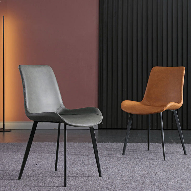 Modern Style Faux Leather Chair 20'' Wide Parsons Dining Chair for Home Use Clearhalo ' kitchen&dining_furn' 'Dining Chairs' 'Dining Tables & Seating' 'dining_chair' 'furn' 'furn_dining_chair' 'Furniture' 'furniture_dining_chair' 'Kitchen & Dining Furniture' 'kitchen' 3565166