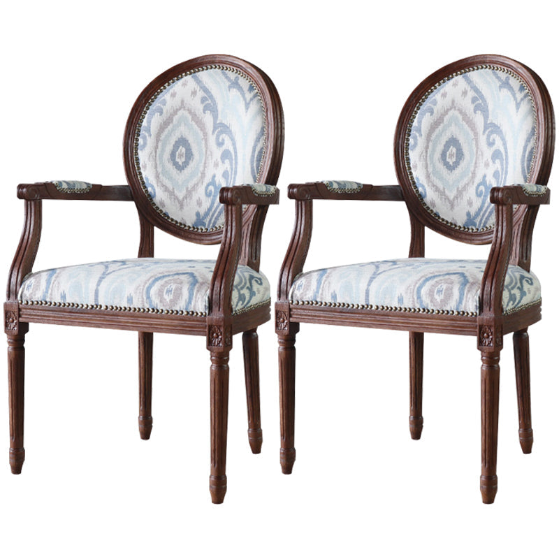 Farmhouse Fabric Dining Table Set 38"H King Louis Back Side Chair with Wooden Base for Restaurant Blue 2 Piece Set Clearhalo ' kitchen&dining_furn' 'Dining Chairs' 'Dining Tables & Seating' 'dining_chair' 'furn' 'furn_dining_chair' 'Furniture' 'furniture_dining_chair' 'Kitchen & Dining Furniture' 'kitchen' 3565183