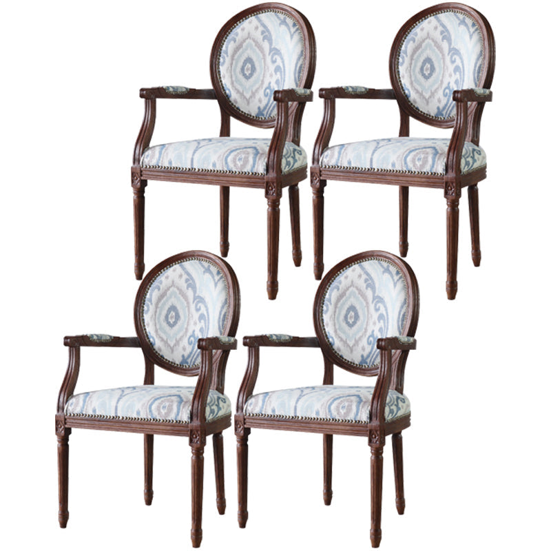 Farmhouse Fabric Dining Table Set 38"H King Louis Back Side Chair with Wooden Base for Restaurant Blue 4 Piece Set Clearhalo ' kitchen&dining_furn' 'Dining Chairs' 'Dining Tables & Seating' 'dining_chair' 'furn' 'furn_dining_chair' 'Furniture' 'furniture_dining_chair' 'Kitchen & Dining Furniture' 'kitchen' 3565185