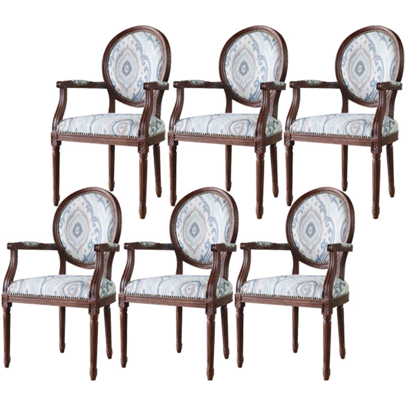 Farmhouse Fabric Dining Table Set 38"H King Louis Back Side Chair with Wooden Base for Restaurant Blue 6 Piece Set Clearhalo ' kitchen&dining_furn' 'Dining Chairs' 'Dining Tables & Seating' 'dining_chair' 'furn' 'furn_dining_chair' 'Furniture' 'furniture_dining_chair' 'Kitchen & Dining Furniture' 'kitchen' 3565186