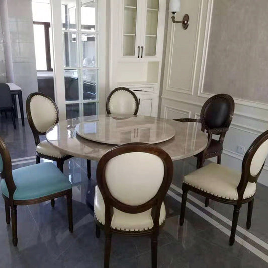 Farmhouse Fabric Dining Table Set 38"H King Louis Back Side Chair with Wooden Base for Restaurant Clearhalo ' kitchen&dining_furn' 'Dining Chairs' 'Dining Tables & Seating' 'dining_chair' 'furn' 'furn_dining_chair' 'Furniture' 'furniture_dining_chair' 'Kitchen & Dining Furniture' 'kitchen' 3565187