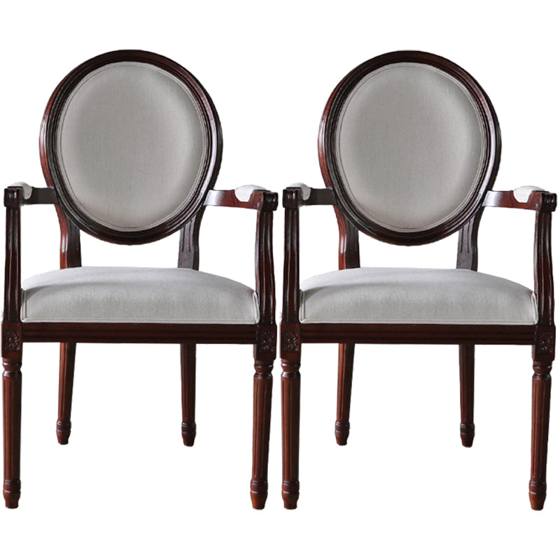 Farmhouse Fabric Dining Table Set 38"H King Louis Back Side Chair with Wooden Base for Restaurant Off-White 2 Piece Set Clearhalo ' kitchen&dining_furn' 'Dining Chairs' 'Dining Tables & Seating' 'dining_chair' 'furn' 'furn_dining_chair' 'Furniture' 'furniture_dining_chair' 'Kitchen & Dining Furniture' 'kitchen' 3565188