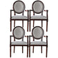 Farmhouse Fabric Dining Table Set 38"H King Louis Back Side Chair with Wooden Base for Restaurant Off-White 4 Piece Set Clearhalo ' kitchen&dining_furn' 'Dining Chairs' 'Dining Tables & Seating' 'dining_chair' 'furn' 'furn_dining_chair' 'Furniture' 'furniture_dining_chair' 'Kitchen & Dining Furniture' 'kitchen' 3565190