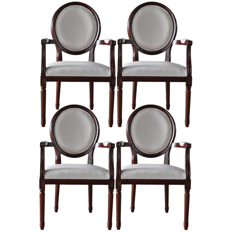 Farmhouse Fabric Dining Table Set 38"H King Louis Back Side Chair with Wooden Base for Restaurant Off-White 4 Piece Set Clearhalo ' kitchen&dining_furn' 'Dining Chairs' 'Dining Tables & Seating' 'dining_chair' 'furn' 'furn_dining_chair' 'Furniture' 'furniture_dining_chair' 'Kitchen & Dining Furniture' 'kitchen' 3565190