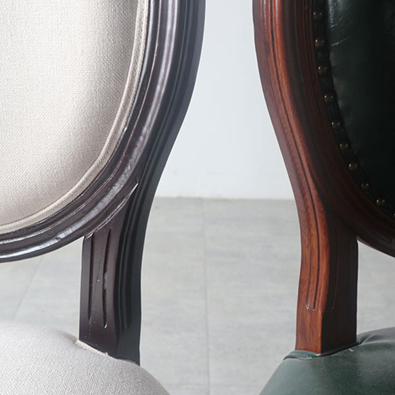 Farmhouse Fabric Dining Table Set 38"H King Louis Back Side Chair with Wooden Base for Restaurant Clearhalo ' kitchen&dining_furn' 'Dining Chairs' 'Dining Tables & Seating' 'dining_chair' 'furn' 'furn_dining_chair' 'Furniture' 'furniture_dining_chair' 'Kitchen & Dining Furniture' 'kitchen' 3565193