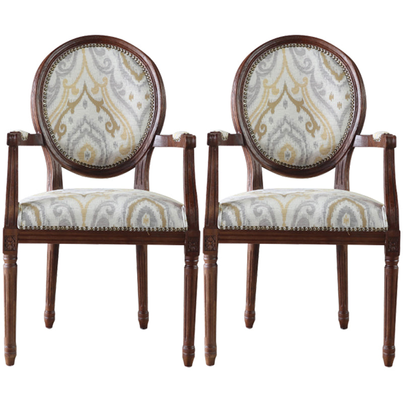 Farmhouse Fabric Dining Table Set 38"H King Louis Back Side Chair with Wooden Base for Restaurant Yellow 2 Piece Set Clearhalo ' kitchen&dining_furn' 'Dining Chairs' 'Dining Tables & Seating' 'dining_chair' 'furn' 'furn_dining_chair' 'Furniture' 'furniture_dining_chair' 'Kitchen & Dining Furniture' 'kitchen' 3565194