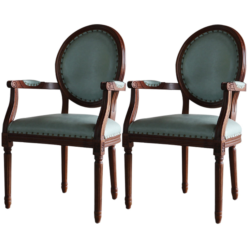 Farmhouse Fabric Dining Table Set 38"H King Louis Back Side Chair with Wooden Base for Restaurant Pink-Blue 2 Piece Set Clearhalo ' kitchen&dining_furn' 'Dining Chairs' 'Dining Tables & Seating' 'dining_chair' 'furn' 'furn_dining_chair' 'Furniture' 'furniture_dining_chair' 'Kitchen & Dining Furniture' 'kitchen' 3565199