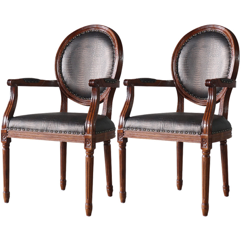 Farmhouse Fabric Dining Table Set 38"H King Louis Back Side Chair with Wooden Base for Restaurant Black 2 Piece Set Clearhalo ' kitchen&dining_furn' 'Dining Chairs' 'Dining Tables & Seating' 'dining_chair' 'furn' 'furn_dining_chair' 'Furniture' 'furniture_dining_chair' 'Kitchen & Dining Furniture' 'kitchen' 3565202