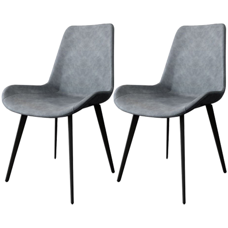 Modern Style PU Leather Dining Chair 18'' Wide Parsons Chair for Home Use Grey 2 Piece Set Clearhalo ' kitchen&dining_furn' 'Dining Chairs' 'Dining Tables & Seating' 'dining_chair' 'furn' 'furn_dining_chair' 'Furniture' 'furniture_dining_chair' 'Kitchen & Dining Furniture' 'kitchen' 3565233