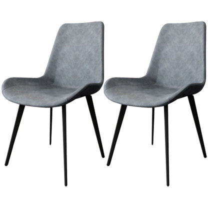 Modern Style PU Leather Dining Chair 18'' Wide Parsons Chair for Home Use Grey 2 Piece Set Clearhalo ' kitchen&dining_furn' 'Dining Chairs' 'Dining Tables & Seating' 'dining_chair' 'furn' 'furn_dining_chair' 'Furniture' 'furniture_dining_chair' 'Kitchen & Dining Furniture' 'kitchen' 3565233