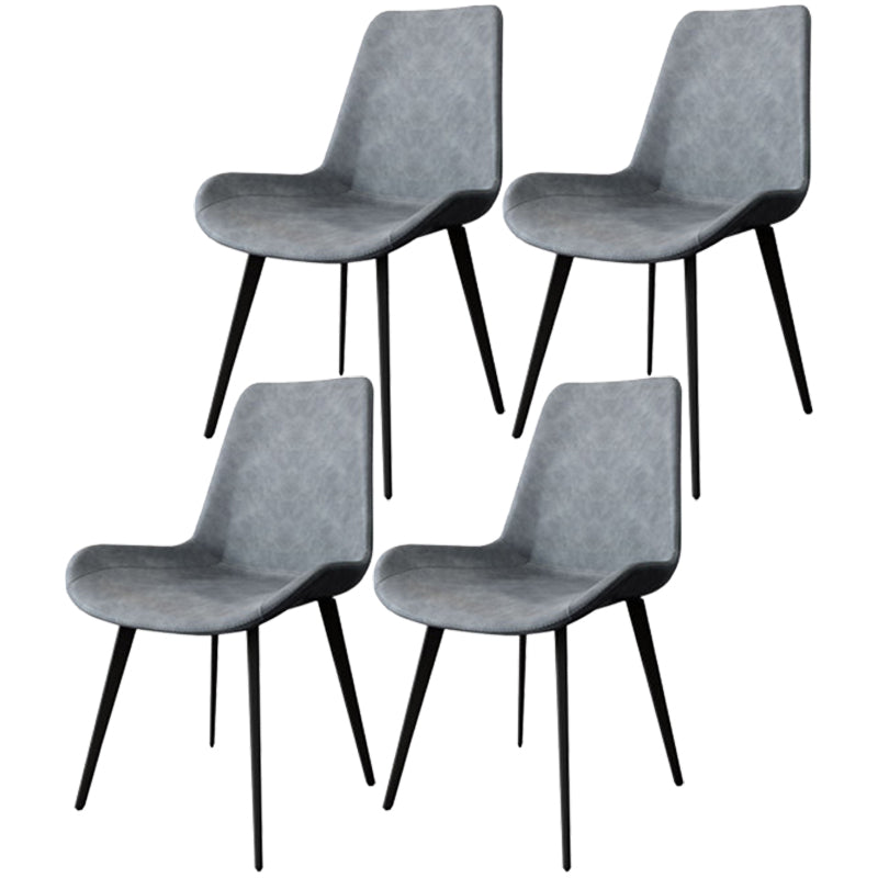 Modern Style PU Leather Dining Chair 18'' Wide Parsons Chair for Home Use Grey 4 Piece Set Clearhalo ' kitchen&dining_furn' 'Dining Chairs' 'Dining Tables & Seating' 'dining_chair' 'furn' 'furn_dining_chair' 'Furniture' 'furniture_dining_chair' 'Kitchen & Dining Furniture' 'kitchen' 3565234