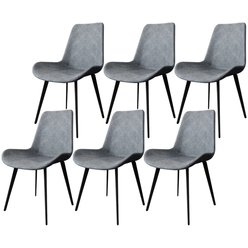 Modern Style PU Leather Dining Chair 18'' Wide Parsons Chair for Home Use Grey 6 Piece Set Clearhalo ' kitchen&dining_furn' 'Dining Chairs' 'Dining Tables & Seating' 'dining_chair' 'furn' 'furn_dining_chair' 'Furniture' 'furniture_dining_chair' 'Kitchen & Dining Furniture' 'kitchen' 3565236
