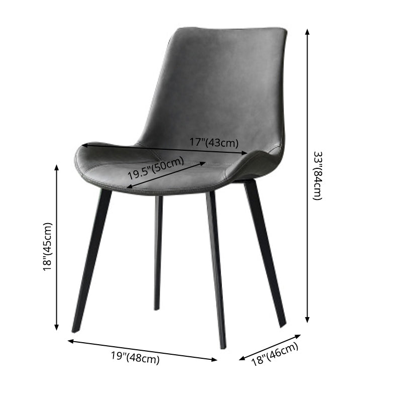 Modern Style PU Leather Dining Chair 18'' Wide Parsons Chair for Home Use Clearhalo ' kitchen&dining_furn' 'Dining Chairs' 'Dining Tables & Seating' 'dining_chair' 'furn' 'furn_dining_chair' 'Furniture' 'furniture_dining_chair' 'Kitchen & Dining Furniture' 'kitchen' 3565240