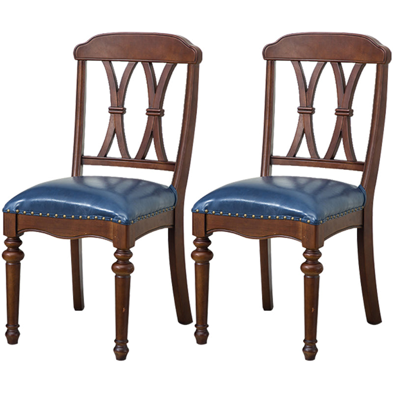 Traditional Wooden Dining Chair 35''H Cross Back Side Chair with 4 Legs for Restaurant Royal Blue 2 Piece Set Clearhalo ' kitchen&dining_furn' 'Dining Chairs' 'Dining Tables & Seating' 'dining_chair' 'furn' 'furn_dining_chair' 'Furniture' 'furniture_dining_chair' 'Kitchen & Dining Furniture' 'kitchen' 3565258