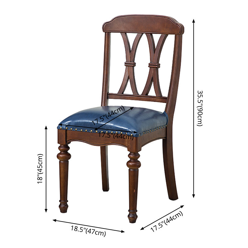 Traditional Wooden Dining Chair 35''H Cross Back Side Chair with 4 Legs for Restaurant Clearhalo ' kitchen&dining_furn' 'Dining Chairs' 'Dining Tables & Seating' 'dining_chair' 'furn' 'furn_dining_chair' 'Furniture' 'furniture_dining_chair' 'Kitchen & Dining Furniture' 'kitchen' 3565261