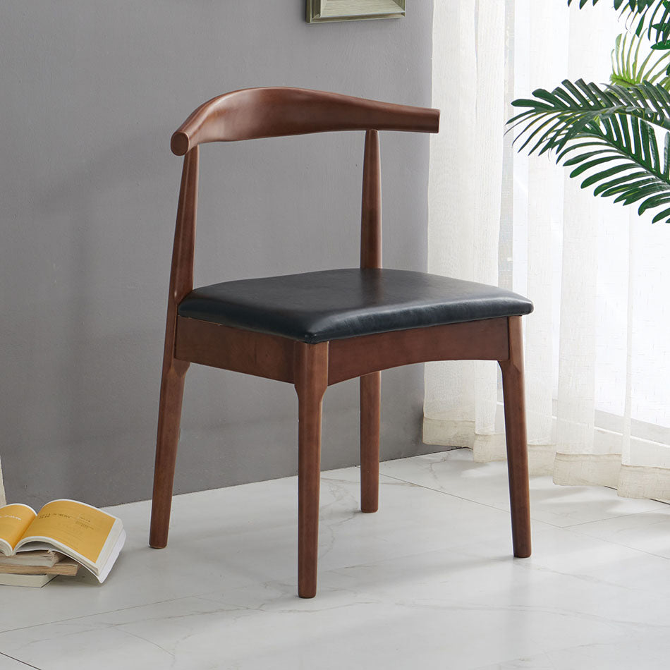 Scandinavian Dining Chair Open Back Side Chair with 4 Wood Legs for Home Use Black 1 Piece Walnut Clearhalo ' kitchen&dining_furn' 'Dining Chairs' 'Dining Tables & Seating' 'dining_chair' 'furn' 'furn_dining_chair' 'Furniture' 'furniture_dining_chair' 'Kitchen & Dining Furniture' 'kitchen' 3565277