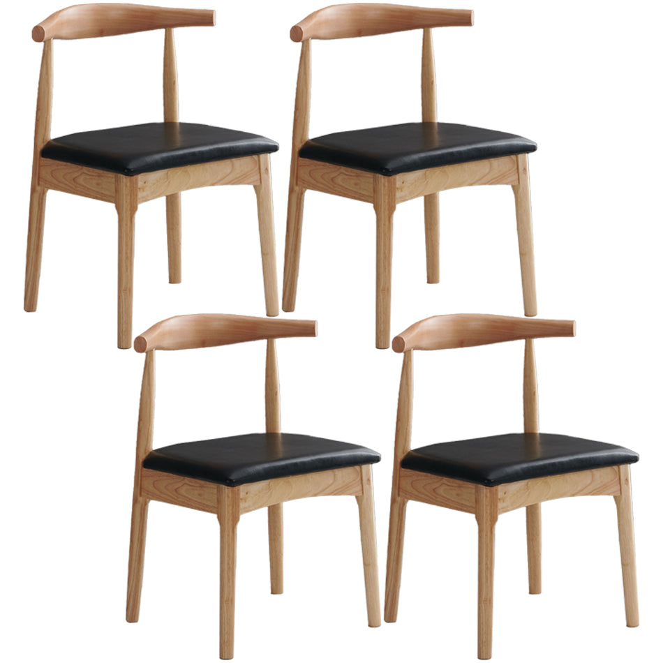 Scandinavian Dining Chair Open Back Side Chair with 4 Wood Legs for Home Use Black 4 Piece Set Natural Wood Clearhalo ' kitchen&dining_furn' 'Dining Chairs' 'Dining Tables & Seating' 'dining_chair' 'furn' 'furn_dining_chair' 'Furniture' 'furniture_dining_chair' 'Kitchen & Dining Furniture' 'kitchen' 3565279