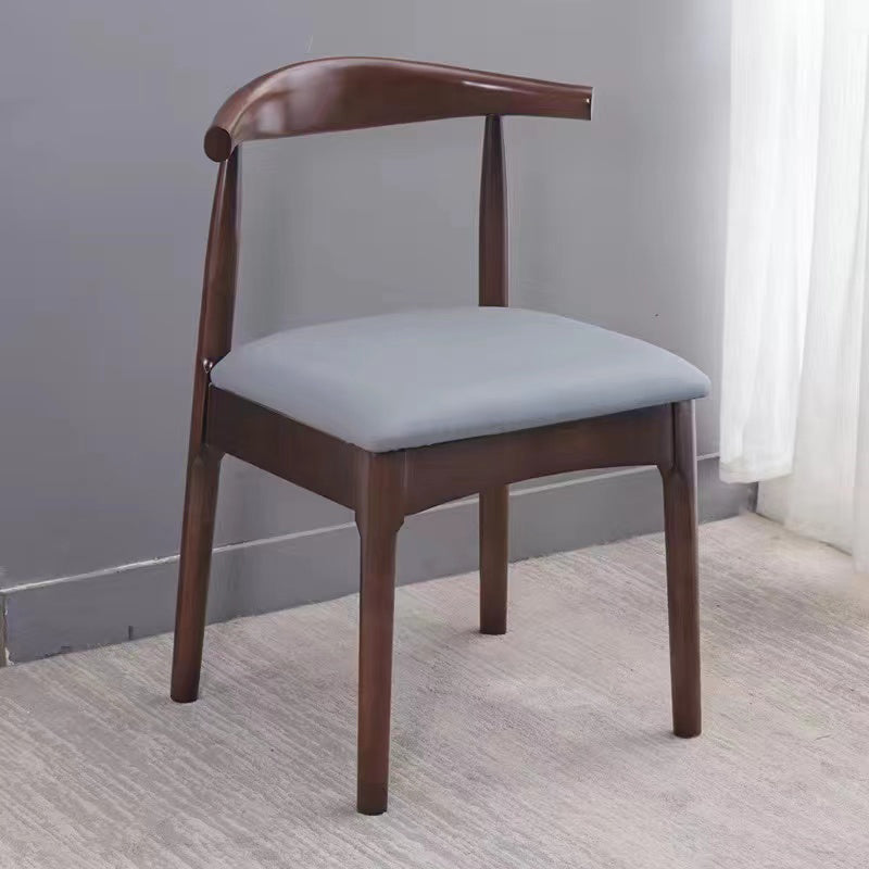 Scandinavian Dining Chair Open Back Side Chair with 4 Wood Legs for Home Use Grey 1 Piece Walnut Clearhalo ' kitchen&dining_furn' 'Dining Chairs' 'Dining Tables & Seating' 'dining_chair' 'furn' 'furn_dining_chair' 'Furniture' 'furniture_dining_chair' 'Kitchen & Dining Furniture' 'kitchen' 3565282