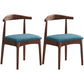 Scandinavian Dining Chair Open Back Side Chair with 4 Wood Legs for Home Use Sky Blue 2 Piece Set Walnut Clearhalo ' kitchen&dining_furn' 'Dining Chairs' 'Dining Tables & Seating' 'dining_chair' 'furn' 'furn_dining_chair' 'Furniture' 'furniture_dining_chair' 'Kitchen & Dining Furniture' 'kitchen' 3565288