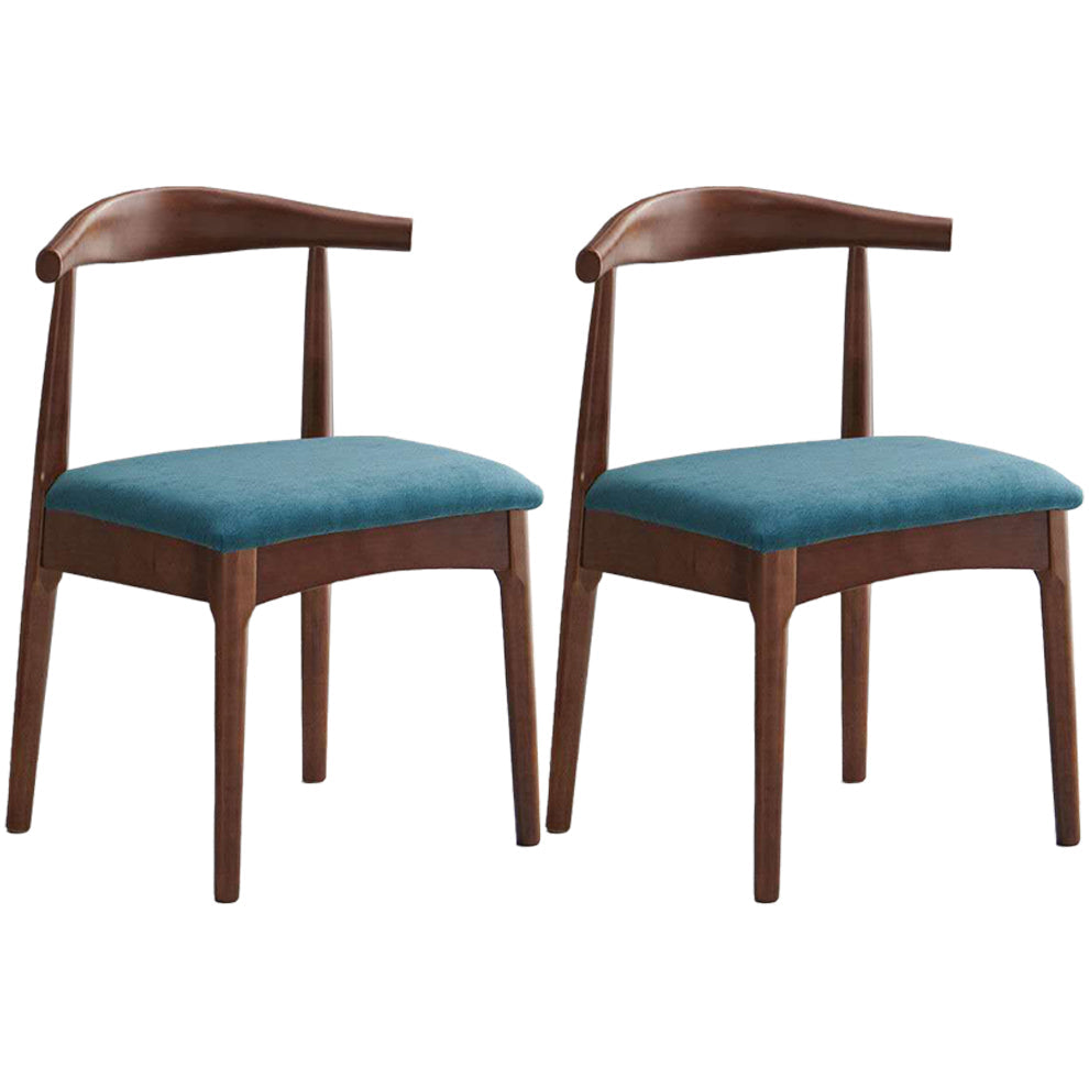 Scandinavian Dining Chair Open Back Side Chair with 4 Wood Legs for Home Use Sky Blue 2 Piece Set Walnut Clearhalo ' kitchen&dining_furn' 'Dining Chairs' 'Dining Tables & Seating' 'dining_chair' 'furn' 'furn_dining_chair' 'Furniture' 'furniture_dining_chair' 'Kitchen & Dining Furniture' 'kitchen' 3565288